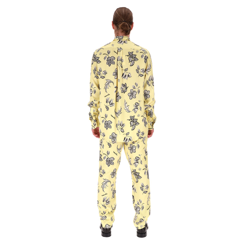Nanushka Floral-Print Satin Shirt & Trousers Suit/Set. Size S