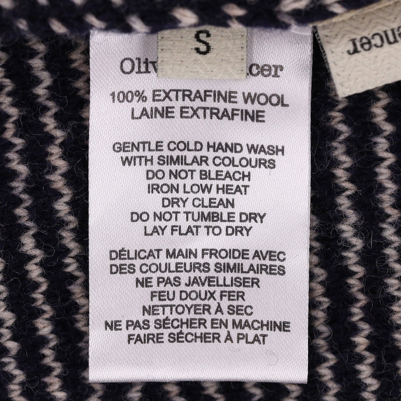Oliver Spencer Striped Wool Jumper. Size S