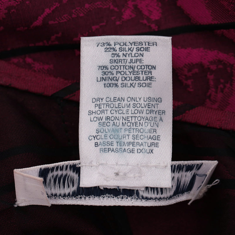 Oscar De La Renta Rose Print Lace Embellished Silk Blend Dress. Size 8US