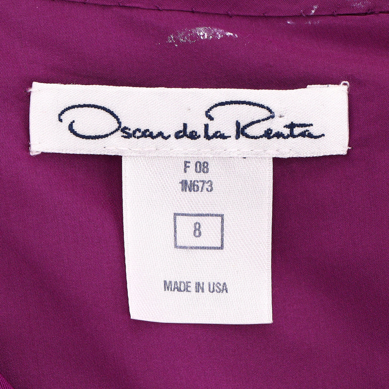 Oscar De La Renta Silk Flared Pleated Dress. Size 8US