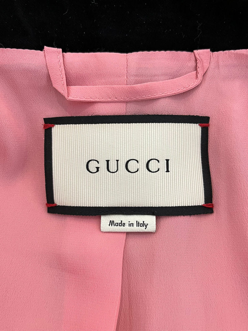 Gucci Silk & Wool Ruffle Trim Coat. Size 40IT