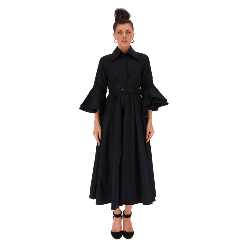 Palmer//Harding Lace-Up Detail Belted Cotton Shirt Dress. Size 8UK