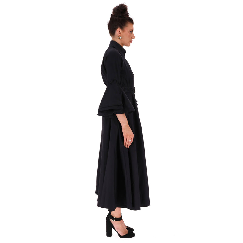 Palmer//Harding Lace-Up Detail Belted Cotton Shirt Dress. Size 8UK
