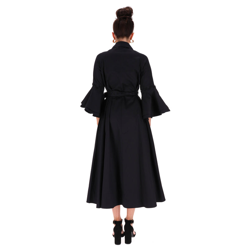Palmer//Harding Lace-Up Detail Belted Cotton Shirt Dress. Size 8UK