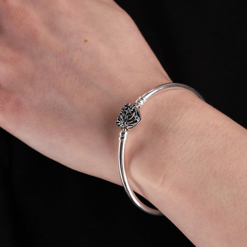 Pandora Sterling Silver Celestial Heart Clasp Bangle