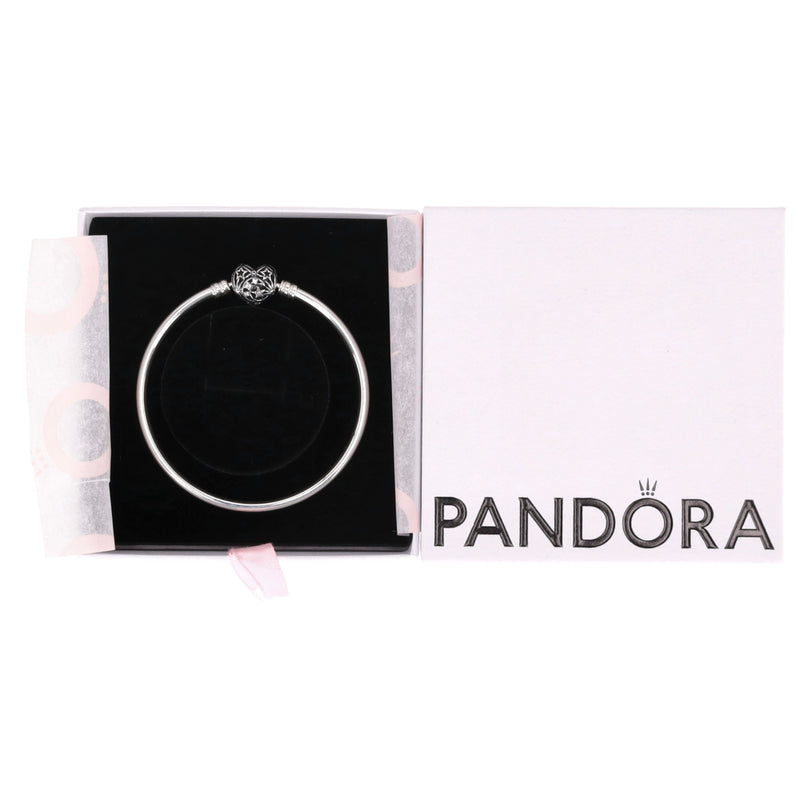 Pandora Sterling Silver Celestial Heart Clasp Bangle