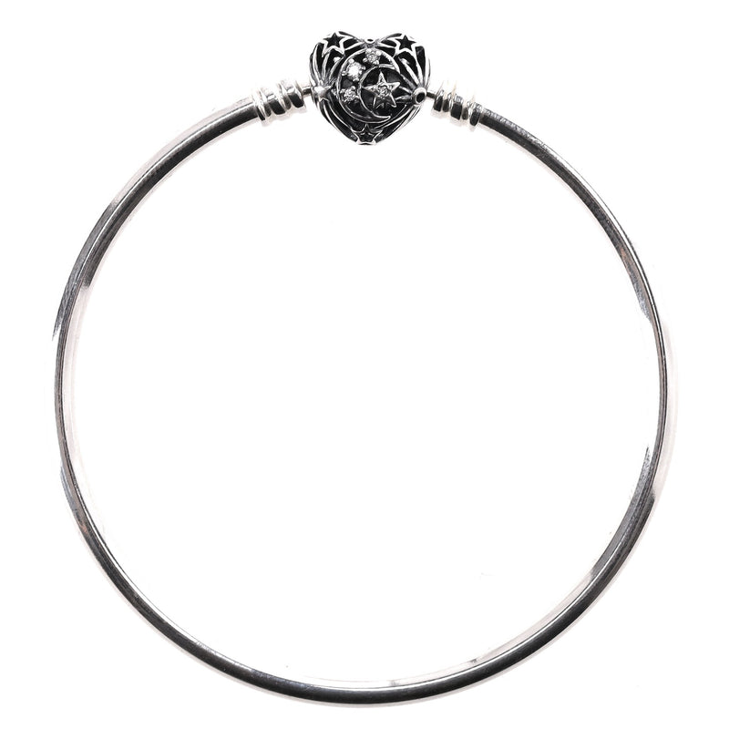 Pandora Sterling Silver Celestial Heart Clasp Bangle