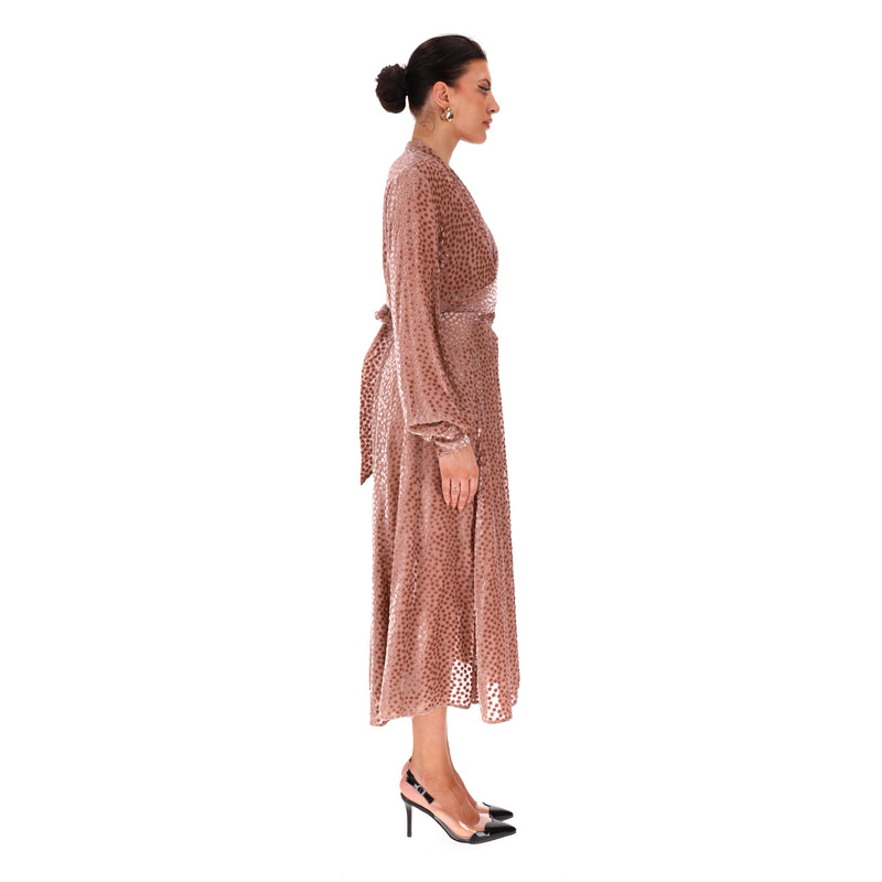 Petar Patrov Silk Blend Velvet Patterned Wrap Dress. Size 36FR