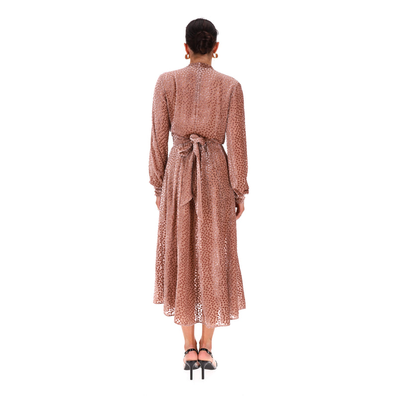 Petar Patrov Silk Blend Velvet Patterned Wrap Dress. Size 36FR