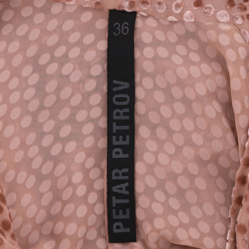 Petar Patrov Silk Blend Velvet Patterned Wrap Dress. Size 36FR