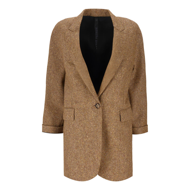 Petar Petrov Single-Breasted Tweed Wool Blazer.Size 34