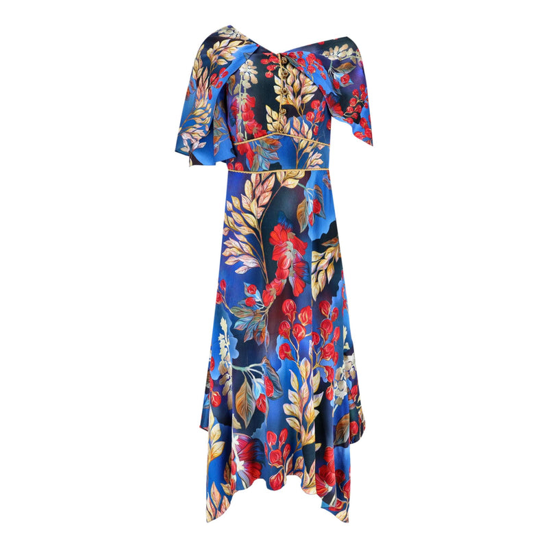 Peter Pilotto Floral Print Wrap Silk Dress. Size 10UK