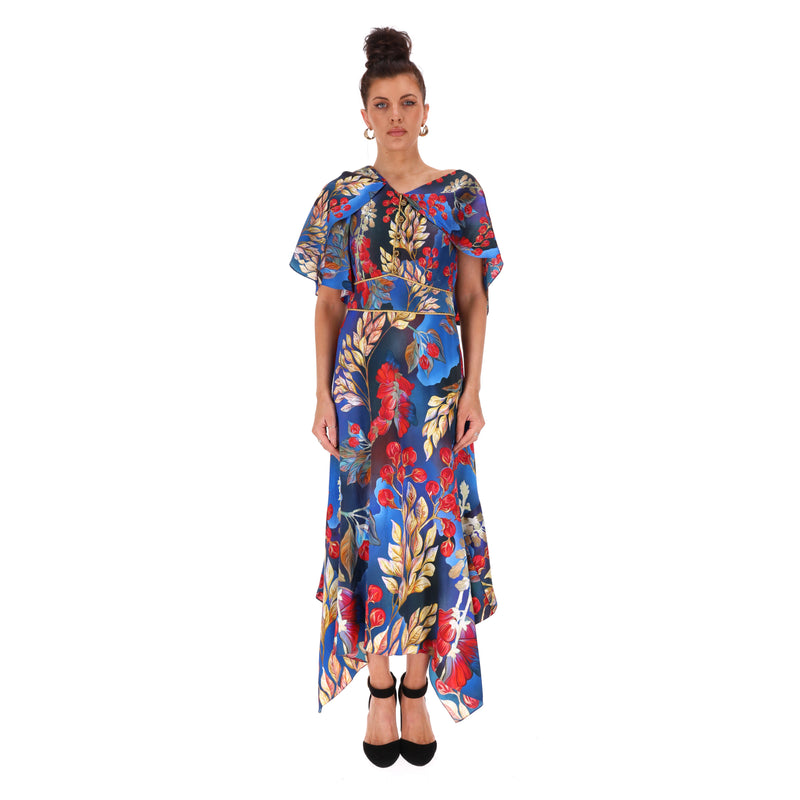 Peter Pilotto Floral Print Wrap Silk Dress. Size 10UK