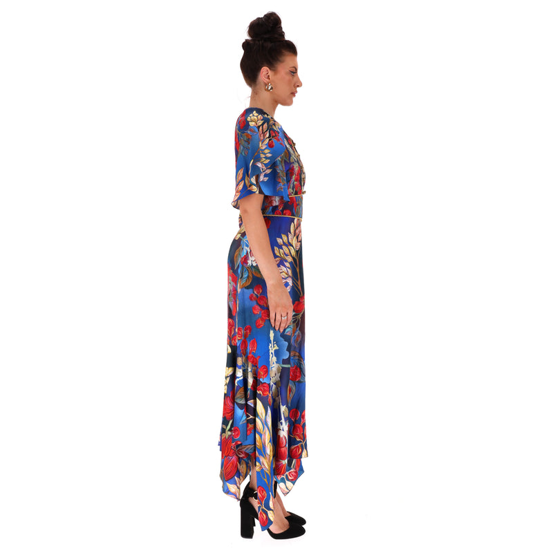 Peter Pilotto Floral Print Wrap Silk Dress. Size 10UK
