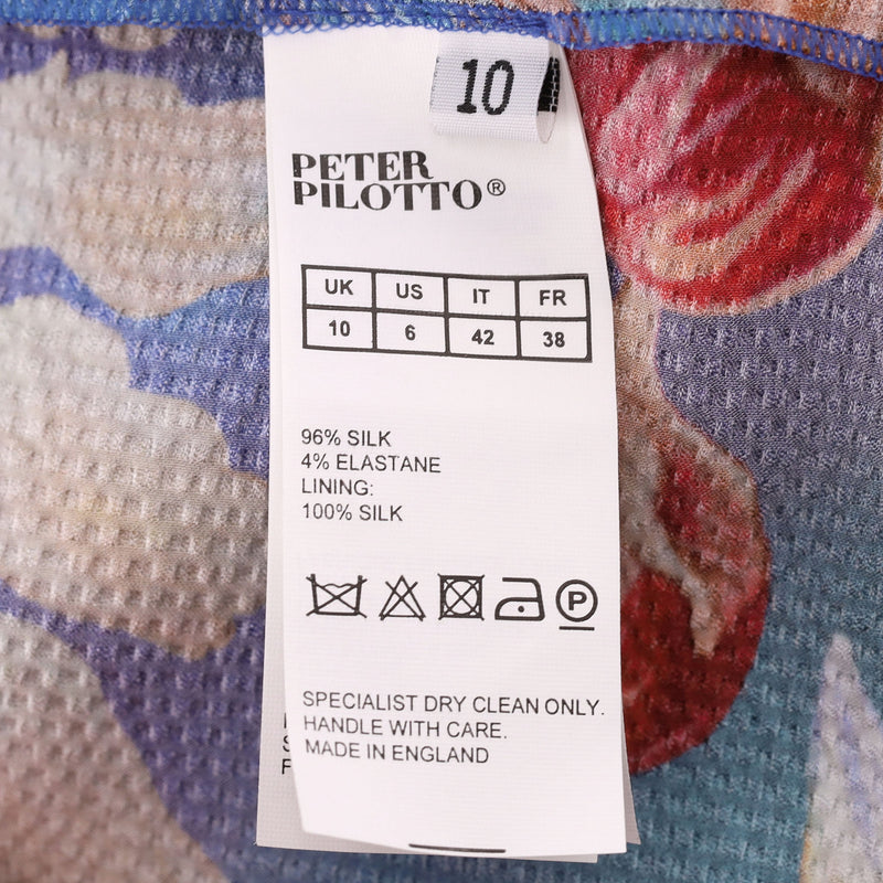 Peter Pilotto Floral Print Wrap Silk Dress. Size 10UK