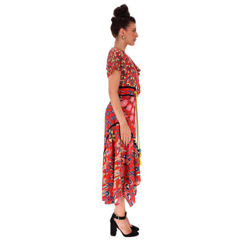 Peter Pilotto Raffle Wrap Silk Dress. Size 8UK