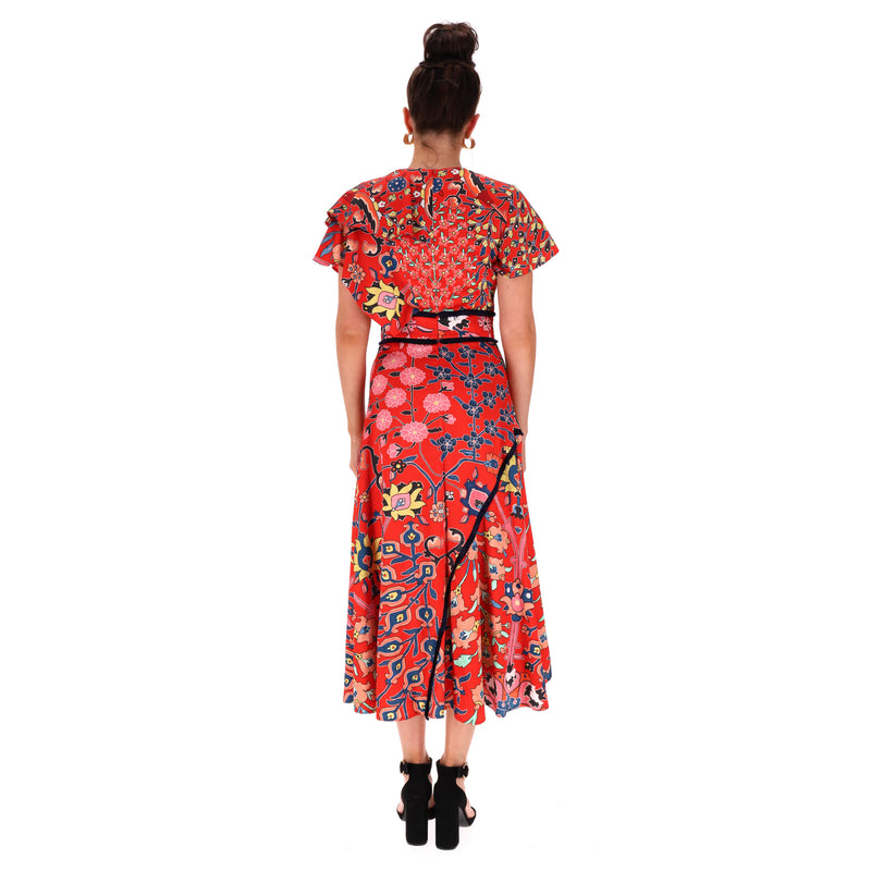 Peter Pilotto Raffle Wrap Silk Dress. Size 8UK