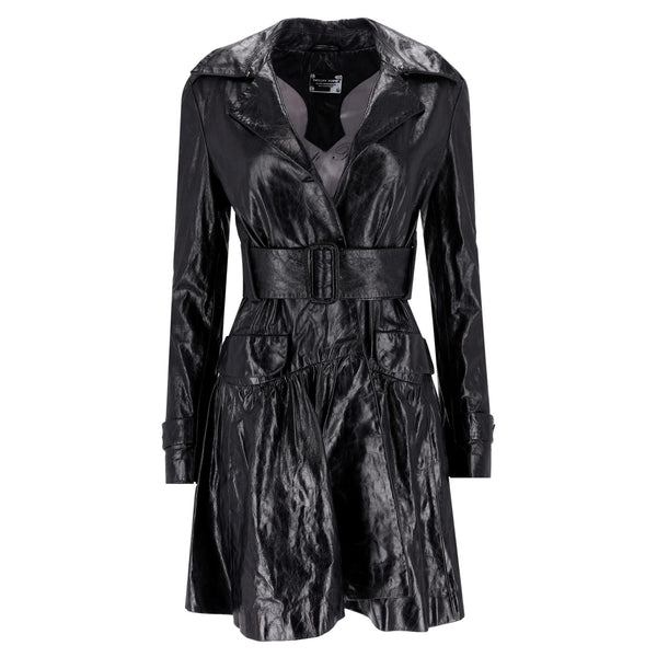 Philipp Plein Ltd Edition Logo Leather Trench Coat. Size S