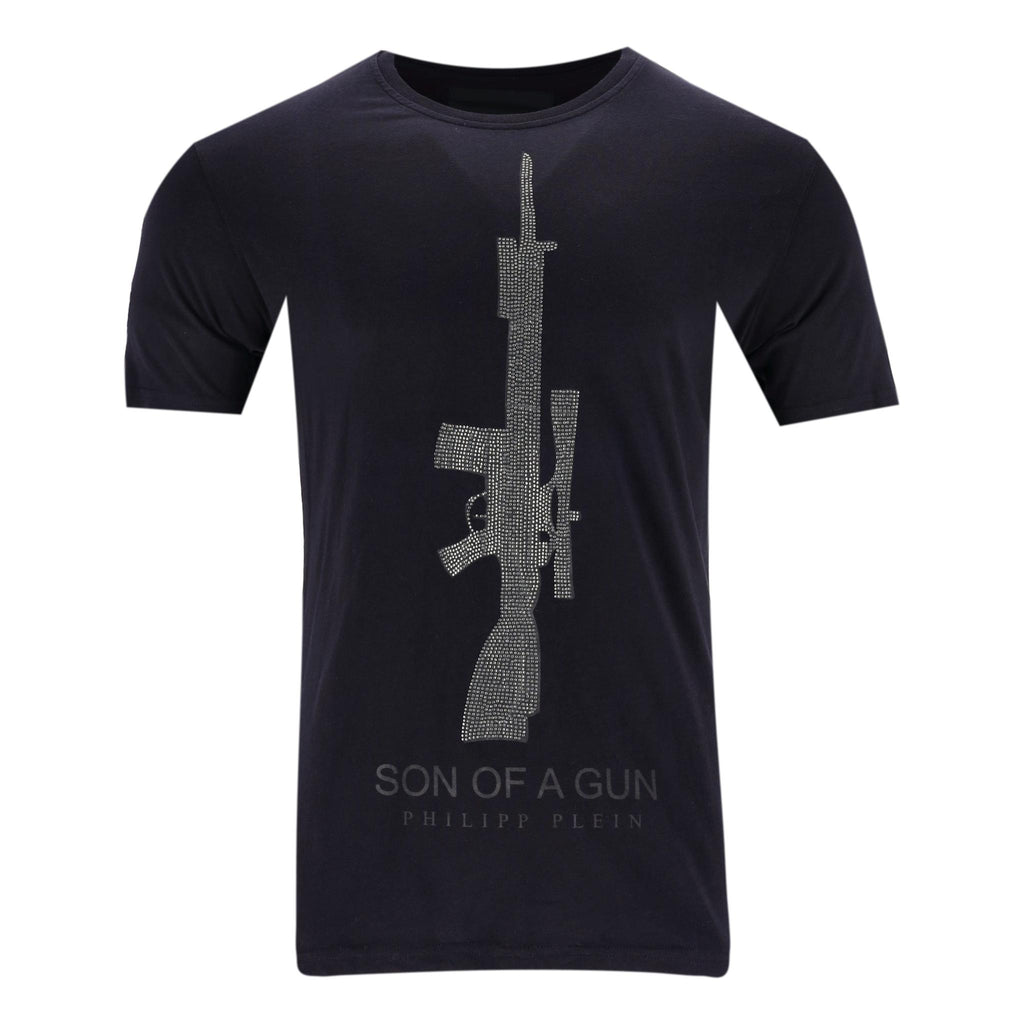 Philipp Plein Gem Embellished Gun T Shirt. Size L Shush London