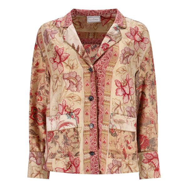 Pierre-Louis Mascia Floral Ethnic Printed Silk Shirt. Size XS