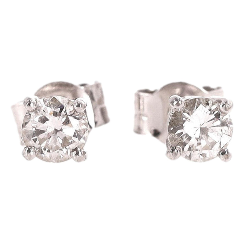 Diamond Solitaire Earrings Set In Platinum