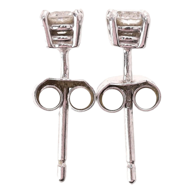 Diamond Solitaire Earrings Set In Platinum