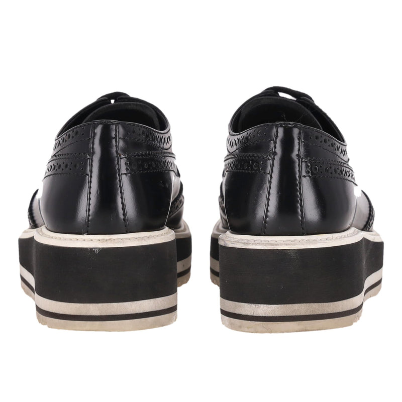 Prada Wingtip Leather Platform Brogues. Size 35