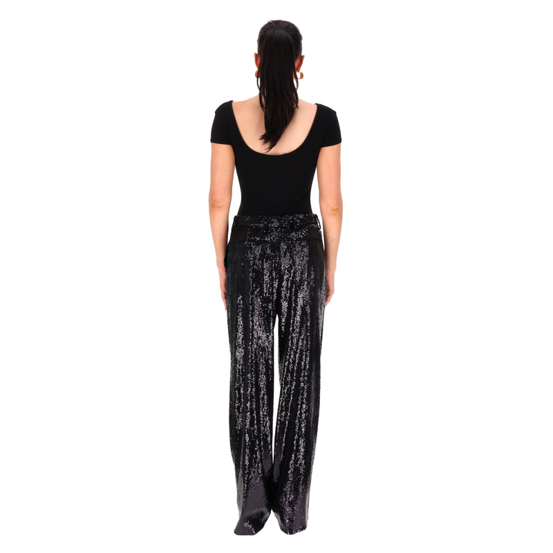 Prada Sequin Wide-Leg Trousers. Size 40IT