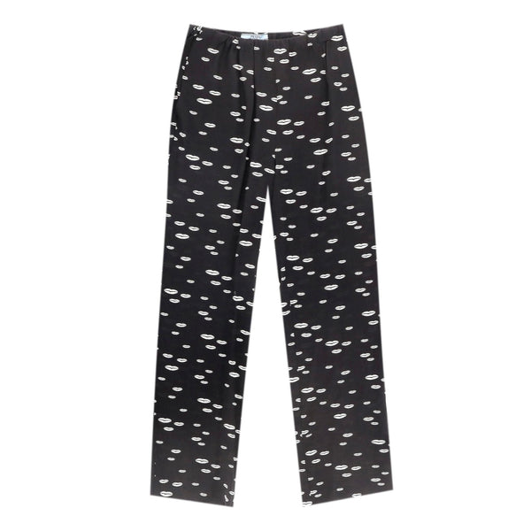 Prada Kiss Print Silk Trousers. Size 40IT