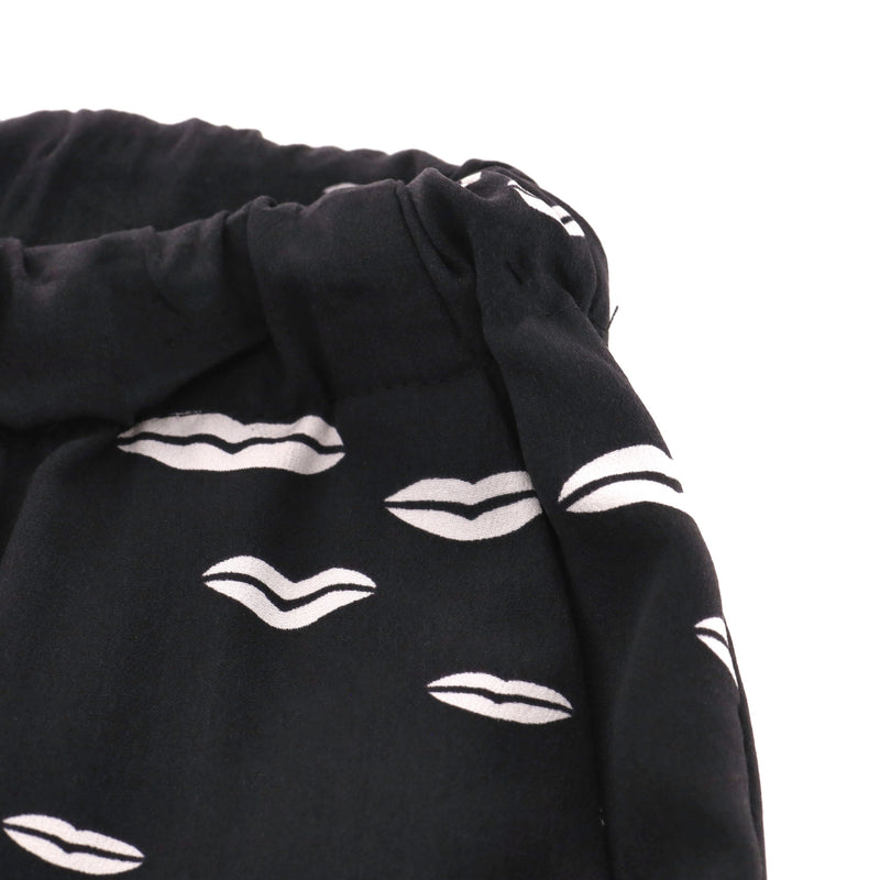 Prada Kiss Print Silk Trousers. Size 40IT