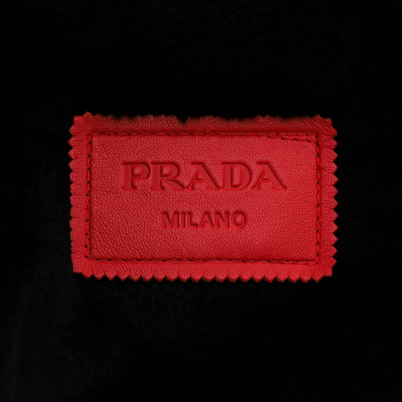 Prada Custom Painted Leather & Mink Fur Biker Jacket. Size M