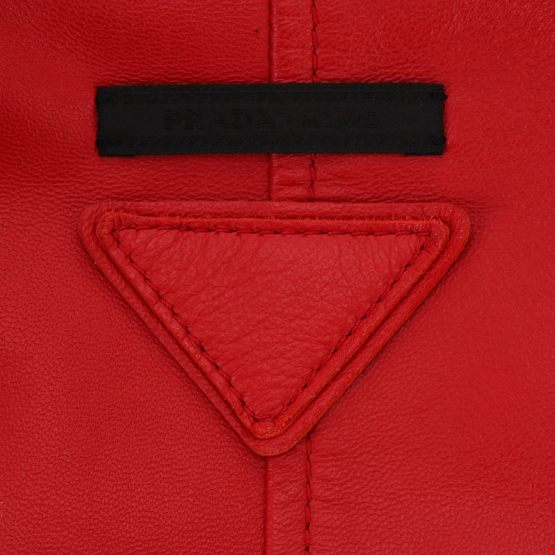 Prada Custom Painted Leather & Mink Fur Biker Jacket. Size M