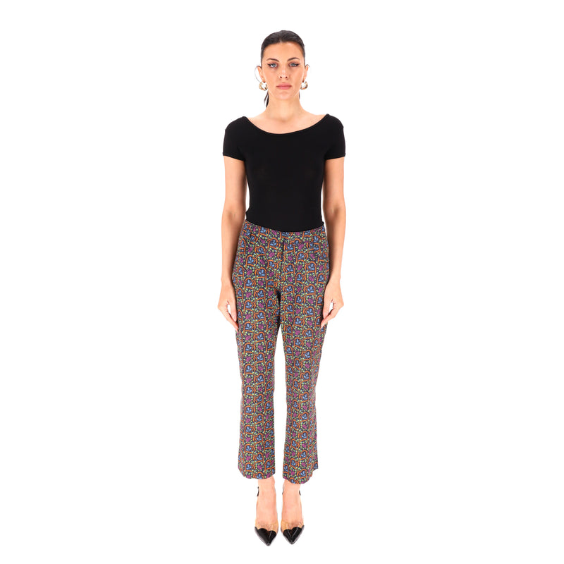 Prada × Holliday & Brown London Re-Edition Cotton Printed Straight-Leg Trousers. Size 42IT