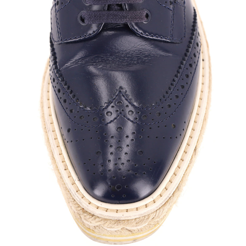 Prada Leather Platform Brogues. Size 35