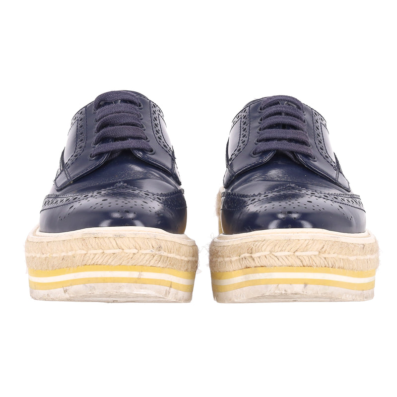 Prada Leather Platform Brogues. Size 35