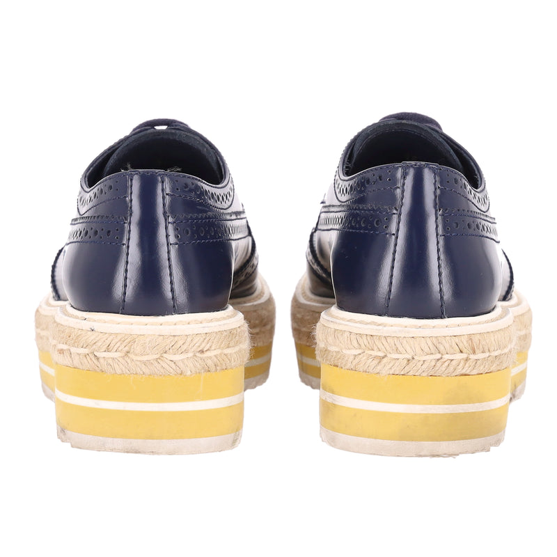 Prada Leather Platform Brogues. Size 35