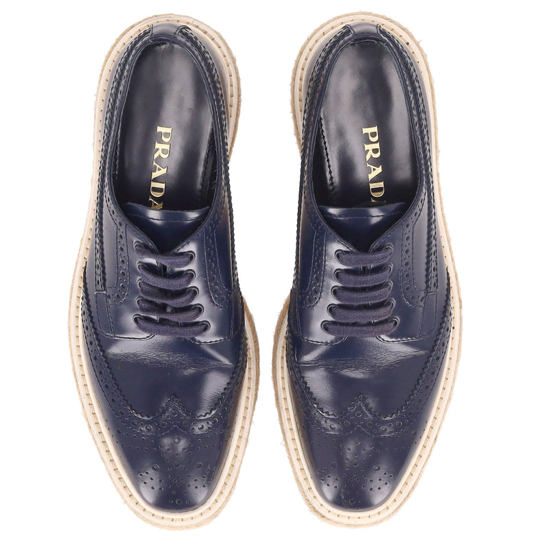 Prada Leather Platform Brogues. Size 35
