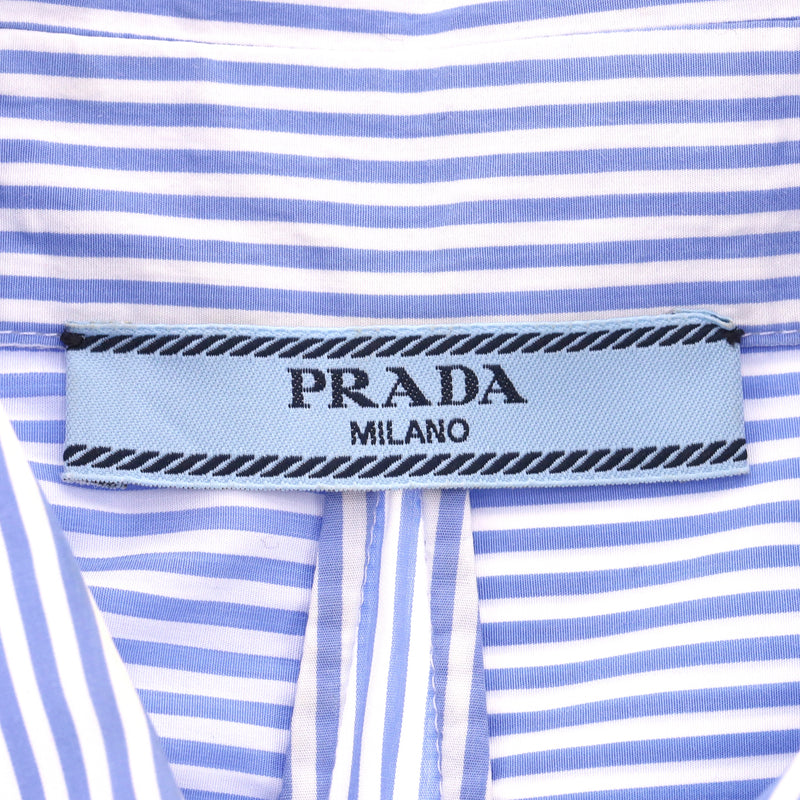 Prada Striped Ruffle Front Top. Size 40FR