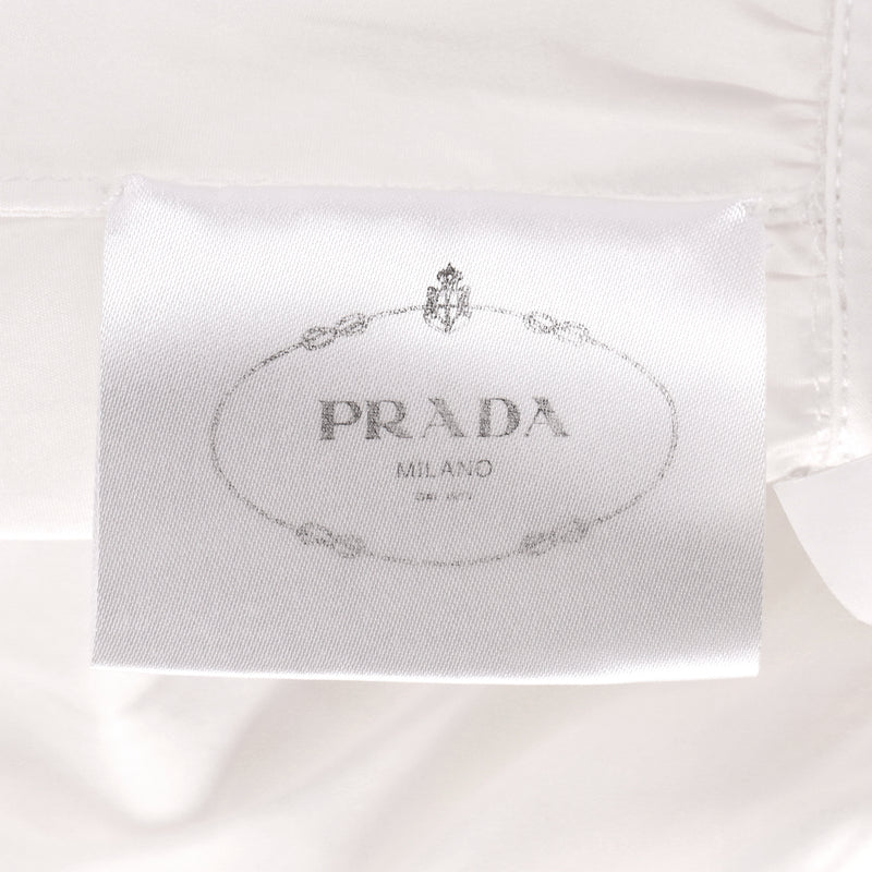 Prada Tiered Puff-Sleeve Cotton Dress. Size 42IT