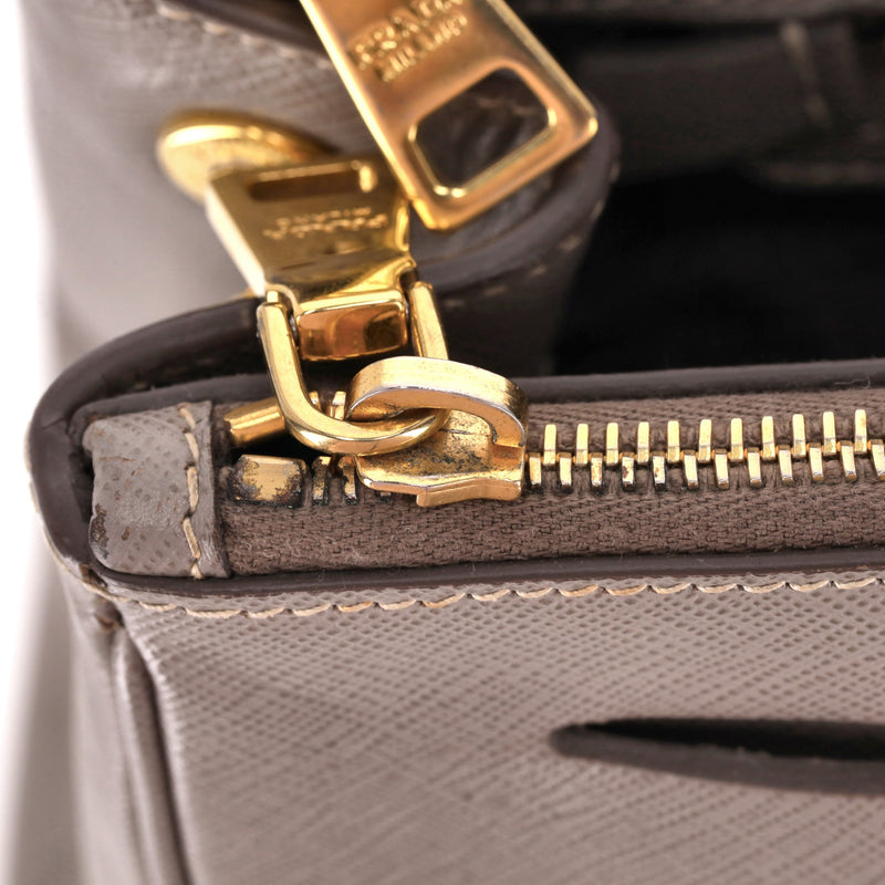 Prada Saffiano Leather Double Zip Galleria Tote Bag