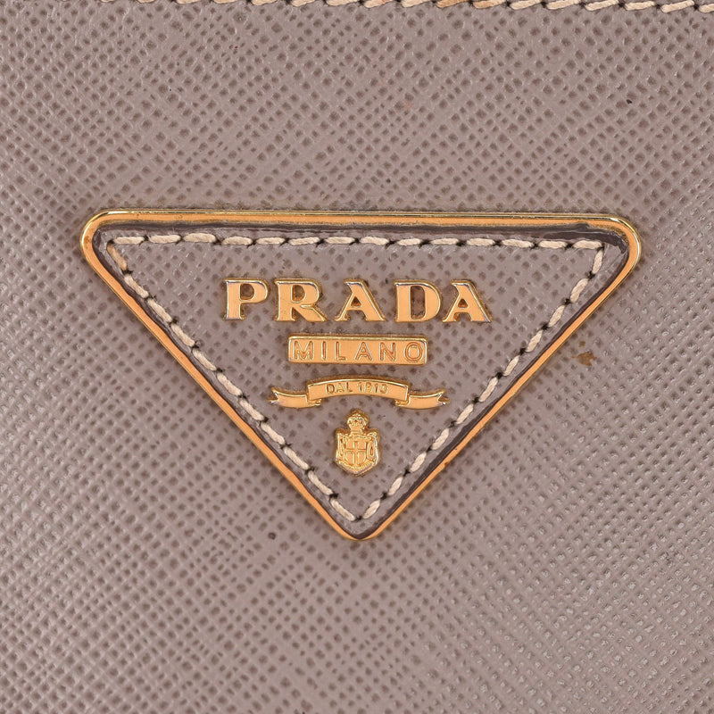 Prada Saffiano Leather Double Zip Galleria Tote Bag