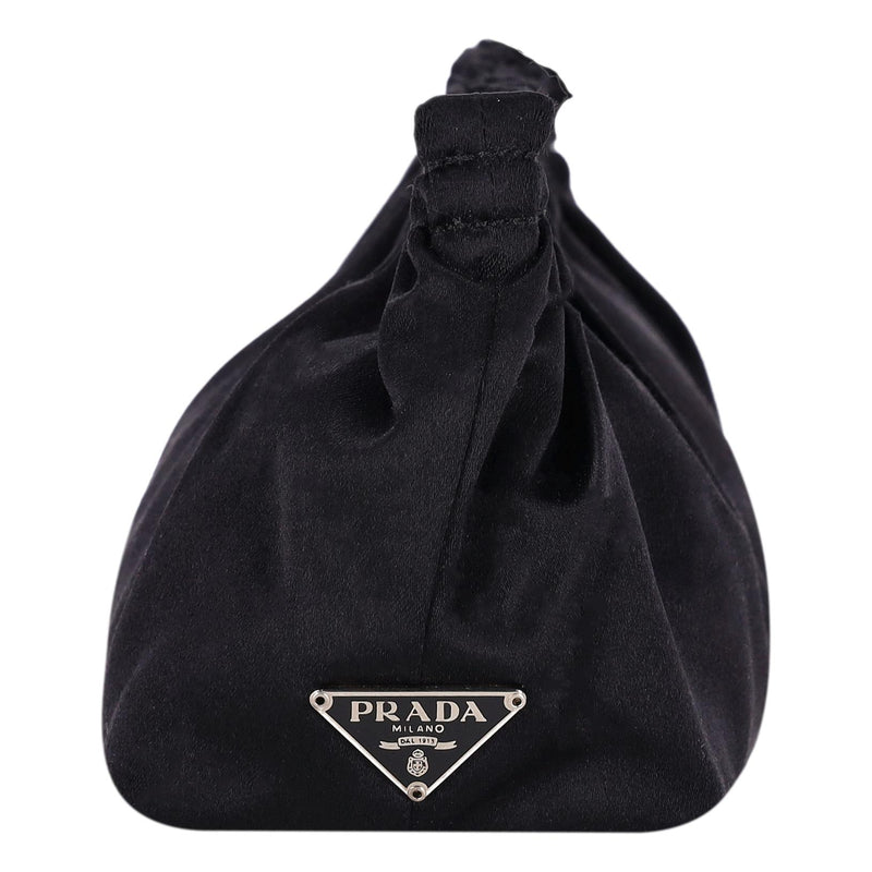 Prada Gathered Cosmetic Travel Pouch With A Logo To The Side