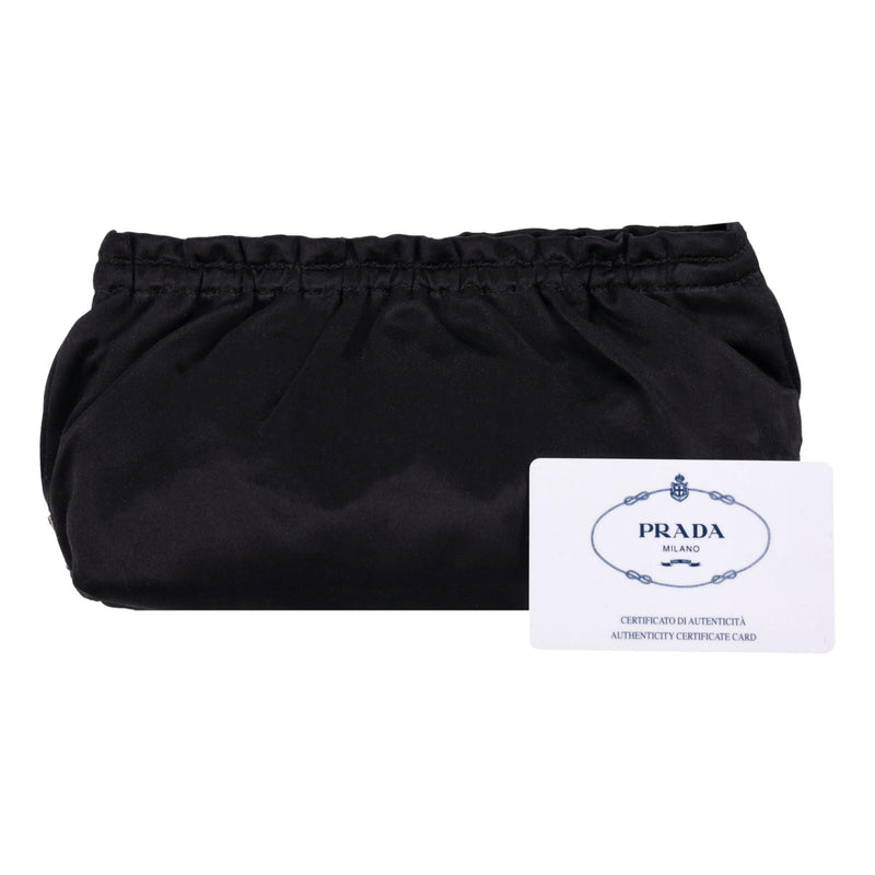 Prada Gathered Cosmetic Travel Pouch With A Logo To The Side
