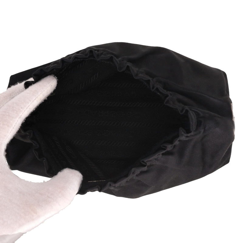 Prada Gathered Cosmetic Travel Pouch With A Logo To The Side