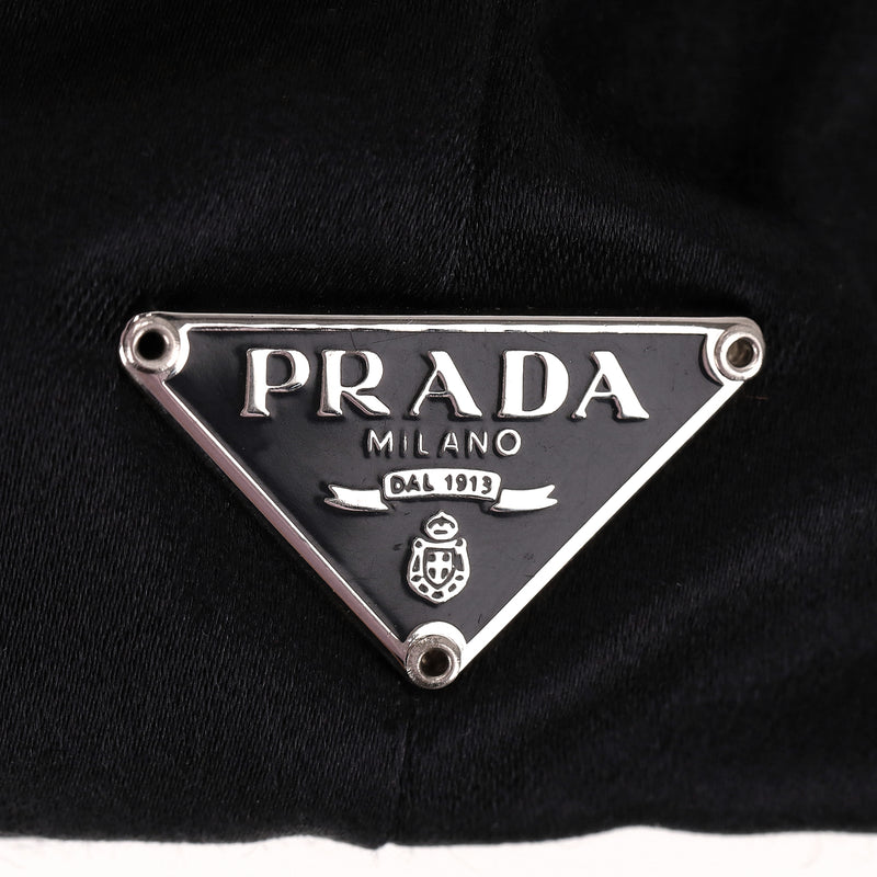 Prada Gathered Cosmetic Travel Pouch With A Logo To The Side