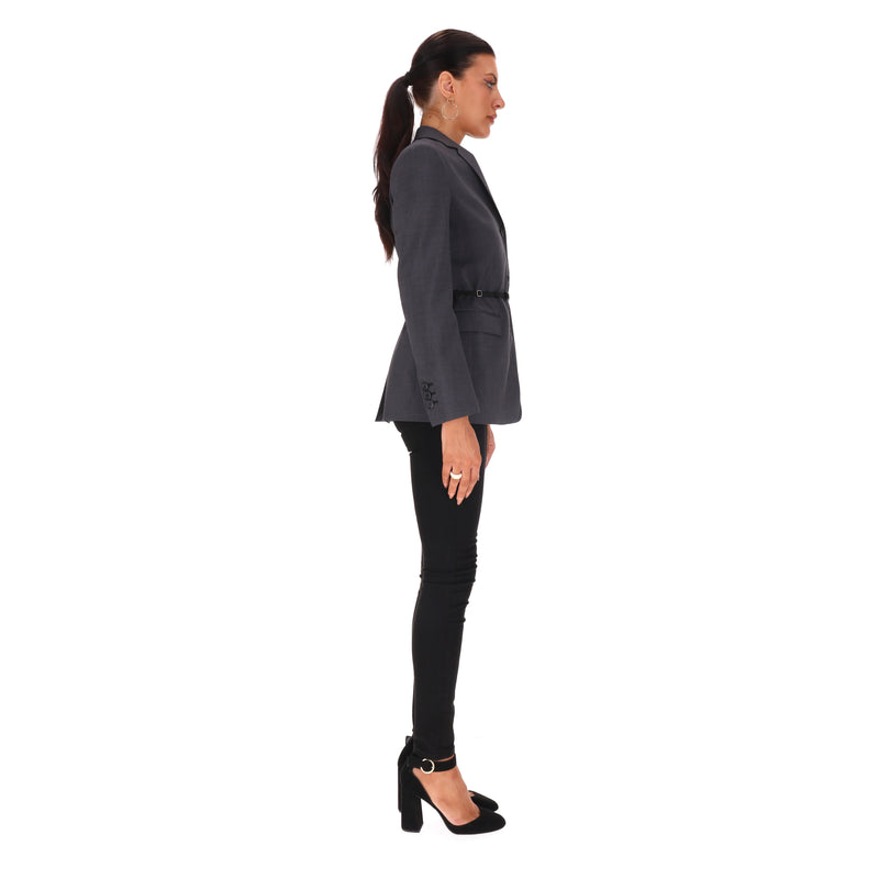 Prada Virgin Wool Gabardine Belted Blazer/Jacket. Size 40IT