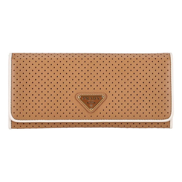 Prada Saffiano Leather Fori Continental Wallet