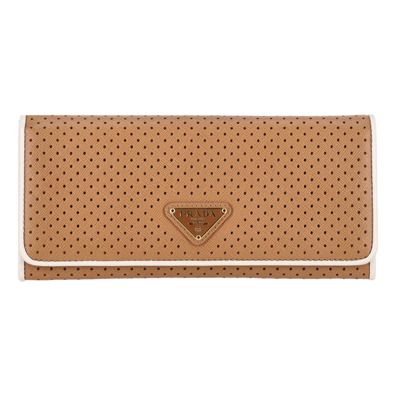 Prada Saffiano Leather Fori Continental Wallet