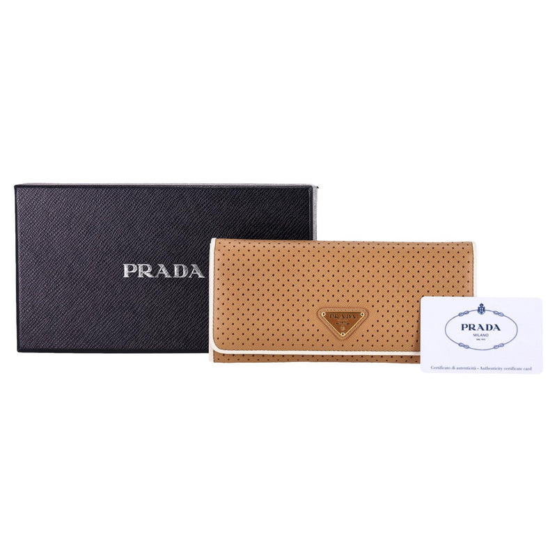 Prada Saffiano Leather Fori Continental Wallet