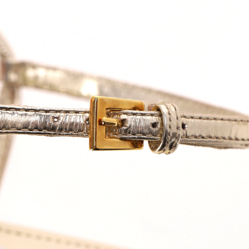 Prada Metallic Leather Thong Sandals. Size 38